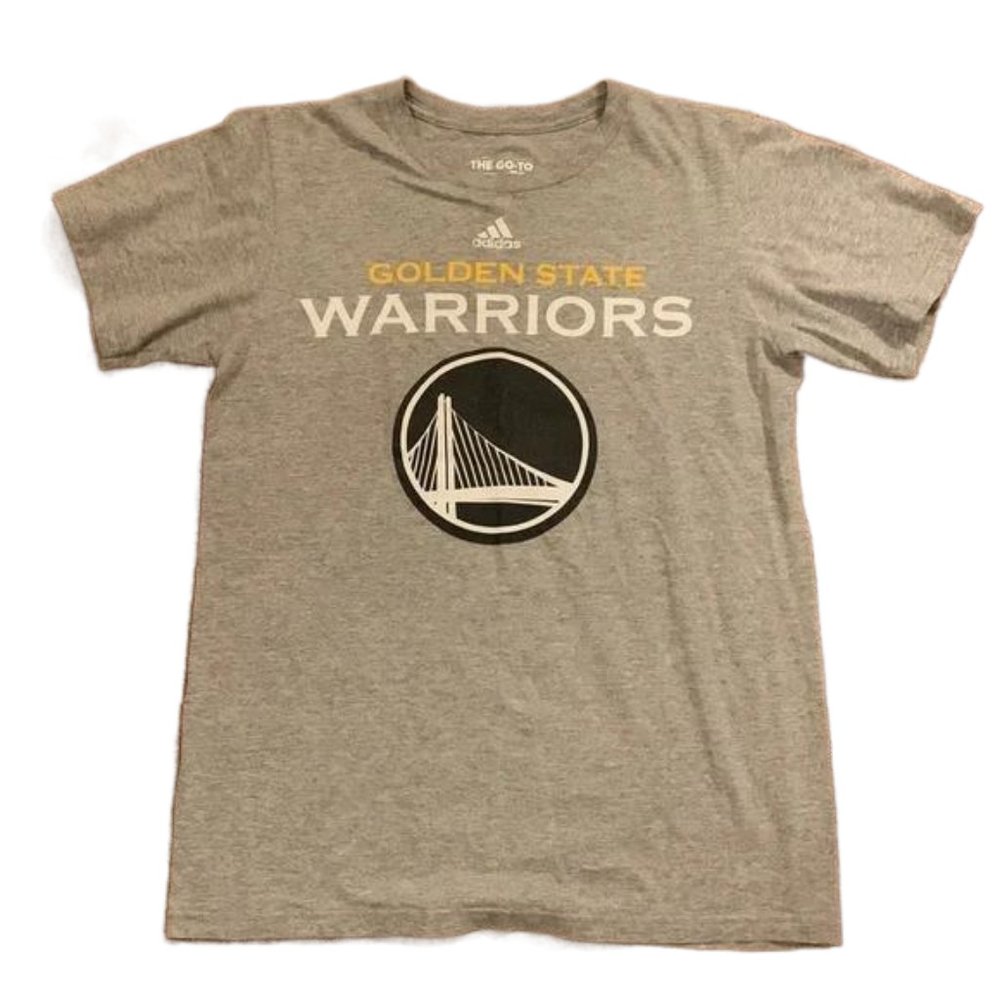 🎉 ADIDAS Golden State Warriors GSW Light Gray Bridge Logo Tee, size S